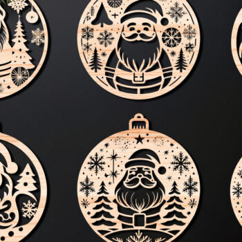 Intra απο ξύλο plywood 3mm-4mm πάχος Χριστουγεννιάτικο στολίδι Δίασταση 8x8 cm INTRAFABR-107637106 - Image 1