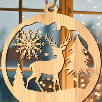 Intra απο ξύλο plywood 3mm-4mm πάχος Χριστουγεννιάτικο στολίδι Δίασταση 8x8 cm INTRAFABR-108886528 - Image 3