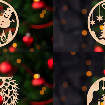 Intra απο ξύλο plywood 3mm-4mm πάχος Χριστουγεννιάτικο στολίδι Δίασταση 8x8 cm INTRAFABR-108937699 - Image 3