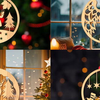 Intra απο ξύλο plywood 3mm-4mm πάχος Χριστουγεννιάτικο στολίδι Δίασταση 8x8 cm INTRAFABR-108937699 - Image 5