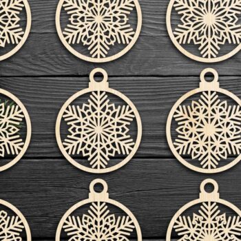 Intra απο ξύλο plywood 3mm-4mm πάχος Χριστουγεννιάτικο στολίδι Δίασταση 8x8 cm INTRAFABR-79666382 - Image 2