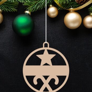 Intra απο ξύλο plywood 3mm-4mm πάχος Χριστουγεννιάτικο στολίδι Δίασταση 8x8 cm INTRAFABR-45784979 - Image 3