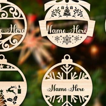 Intra απο ξύλο plywood 3mm-4mm πάχος Χριστουγεννιάτικο στολίδι με Bundle3 Δίασταση 8x8 cm INTRAFABR-76065952 - Image 2