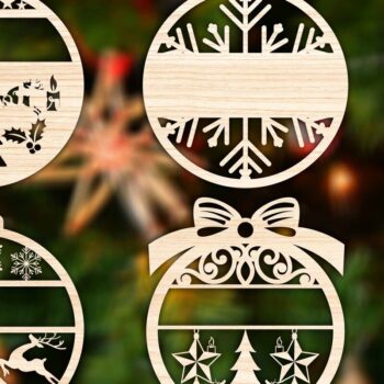 Intra απο ξύλο plywood 3mm-4mm πάχος Χριστουγεννιάτικο στολίδι με Bundle3 Δίασταση 8x8 cm INTRAFABR-76065952 - Image 3