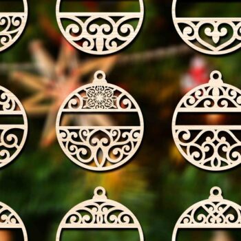 Intra απο ξύλο plywood 3mm-4mm πάχος Χριστουγεννιάτικο Στολίδι Bundle5 Δίασταση 8x8 cm INTRAFABR-76788478 - Image 1