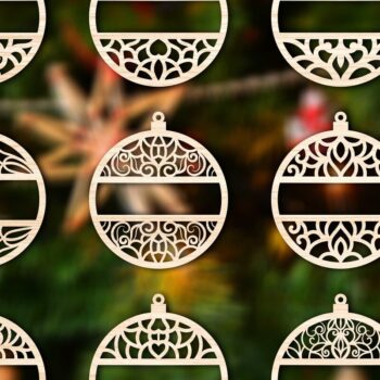 Intra απο ξύλο plywood 3mm-4mm πάχος Χριστουγεννιάτικο Στολίδι με Bundle6 Δίασταση 8x8 cm INTRAFABR-76820512 - Image 3