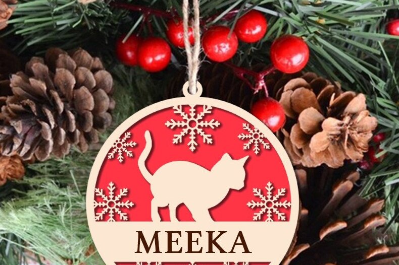 Intra απο ξύλο plywood 3mm-4mm πάχος Χριστουγεννιάτικο Στολίδι Cat Δίασταση 8x8 cm INTRAFABR-40657610