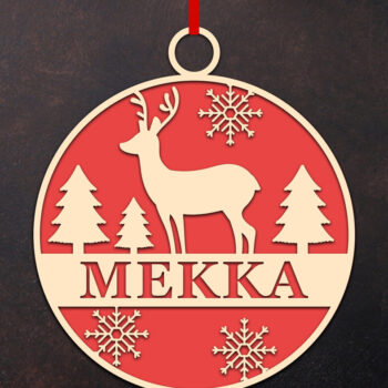 Intra απο ξύλο plywood 3mm-4mm πάχος Χριστουγεννιάτικο Στολίδι Deer Δίασταση 8x8 cm INTRAFABR-50815196 - Image 1