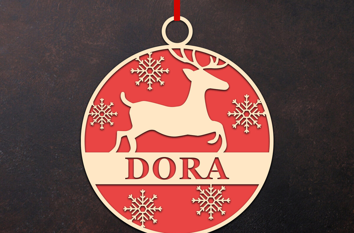 Intra απο ξύλο plywood 3mm-4mm πάχος Χριστουγεννιάτικο Στολίδι Deer Δίασταση 8x8 cm INTRAFABR-50815455