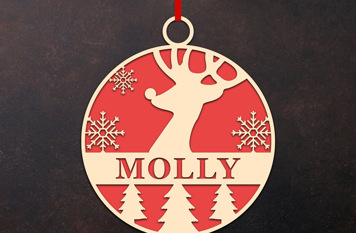 Intra απο ξύλο plywood 3mm-4mm πάχος Χριστουγεννιάτικο Στολίδι Deer Δίασταση 8x8 cm INTRAFABR-50815716