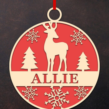 Intra απο ξύλο plywood 3mm-4mm πάχος Χριστουγεννιάτικο Στολίδι Deer Δίασταση 8x8 cm INTRAFABR-50816243 - Image 1