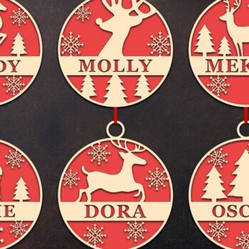 Intra απο ξύλο plywood 3mm-4mm πάχος Χριστουγεννιάτικο Στολίδι Deer Δίασταση 8x8 cm INTRAFABR-46251404 - Image 1