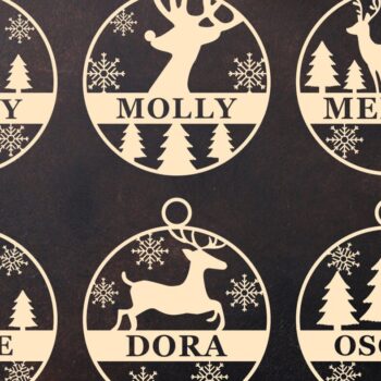 Intra απο ξύλο plywood 3mm-4mm πάχος Χριστουγεννιάτικο Στολίδι Deer Δίασταση 8x8 cm INTRAFABR-46251404 - Image 3