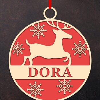 Intra απο ξύλο plywood 3mm-4mm πάχος Χριστουγεννιάτικο Στολίδι Deer Δίασταση 8x8 cm INTRAFABR-46251404 - Image 9