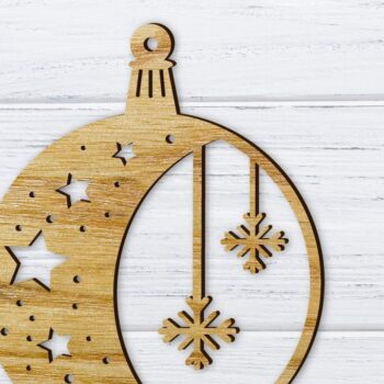 Intra απο ξύλο plywood 3mm-4mm πάχος Χριστουγεννιάτικο στολίδι Δίασταση 8x8 cm INTRAFABR-36318489 - Image 1