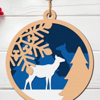 Intra απο ξύλο plywood 3mm-4mm πάχος Χριστουγεννιάτικο στολίδι  Δίασταση 8x8 cm INTRAFABR-109517268 - Image 7