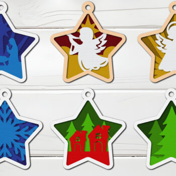 Intra απο ξύλο plywood 3mm-4mm πάχος Δέσμη χριστουγεννιάτικου στολίδι  Δίασταση 8x8 cm INTRAFABR-107055038 - Image 1