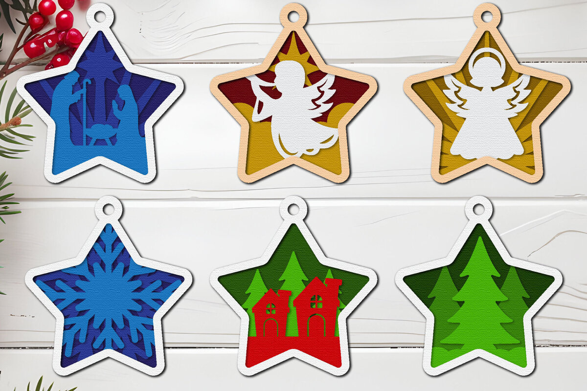 Intra απο ξύλο plywood 3mm-4mm πάχος Δέσμη χριστουγεννιάτικου στολίδι  Δίασταση 8x8 cm INTRAFABR-107055038