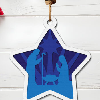 Intra απο ξύλο plywood 3mm-4mm πάχος Δέσμη χριστουγεννιάτικου στολίδι  Δίασταση 8x8 cm INTRAFABR-107055038 - Image 2