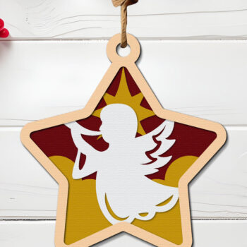 Intra απο ξύλο plywood 3mm-4mm πάχος Δέσμη χριστουγεννιάτικου στολίδι  Δίασταση 8x8 cm INTRAFABR-107055038 - Image 3