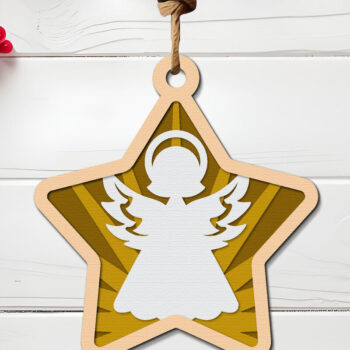 Intra απο ξύλο plywood 3mm-4mm πάχος Δέσμη χριστουγεννιάτικου στολίδι  Δίασταση 8x8 cm INTRAFABR-107055038 - Image 4