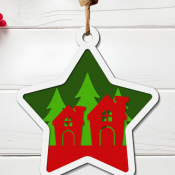 Intra απο ξύλο plywood 3mm-4mm πάχος Δέσμη χριστουγεννιάτικου στολίδι  Δίασταση 8x8 cm INTRAFABR-107055038 - Image 6