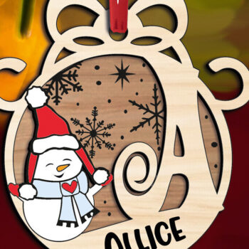 Intra απο ξύλο plywood 3mm-4mm πάχος Χριστουγεννιάτικο στολίδι Γράμμα ένας χιονάνθρωπος Δίασταση 8x8 cm INTRAFABR-110339125 - Image 3