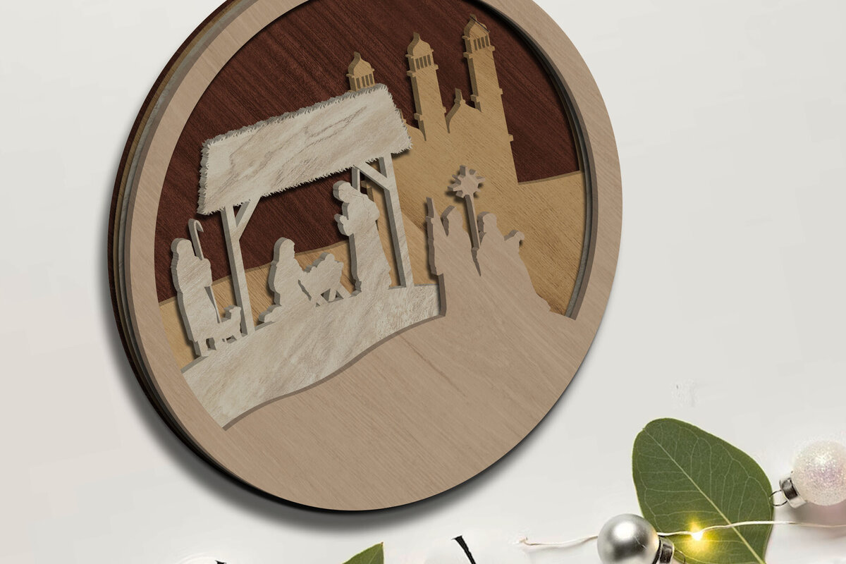 Intra απο ξύλο plywood 3mm-4mm πάχος Χριστουγεννιάτικο Στολίδι, Σκηνής Γέννησης Δίασταση 4x4 cm INTRAFABR-85556517 - Image 2
