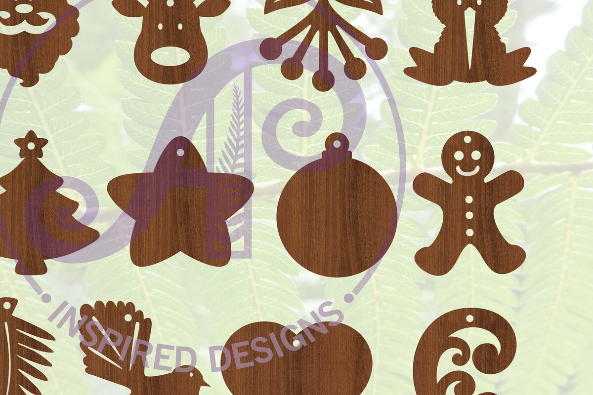 Intra απο ξύλο plywood 3mm-4mm πάχος με σχήματα χριστουγεννιάτικων στολιδιών Δίασταση 8x8 cm INTRAFABR-68402914