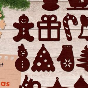 Intra απο ξύλο plywood 3mm-4mm πάχος Χριστουγεννιάτικο στολίδι 3D Layered Δίασταση 8x8 cm INTRAFABR-80549108