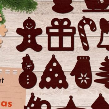 Intra απο ξύλο plywood 3mm-4mm πάχος Χριστουγεννιάτικο στολίδι 3D Layered Δίασταση 8x8 cm INTRAFABR-80549108 - Image 1