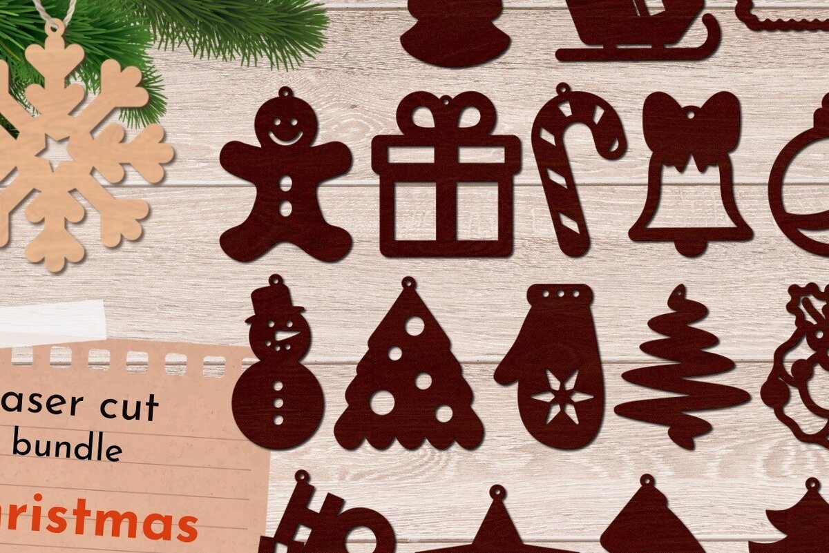 Intra απο ξύλο plywood 3mm-4mm πάχος Χριστουγεννιάτικο στολίδι 3D Layered Δίασταση 8x8 cm INTRAFABR-80549108