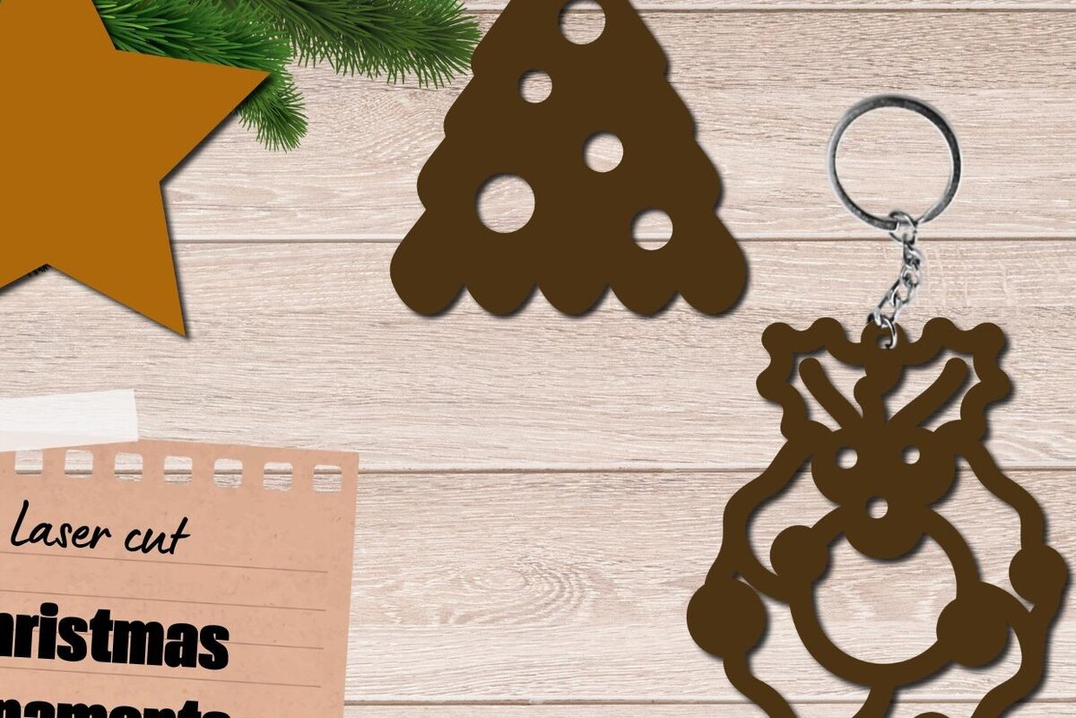 Intra απο ξύλο plywood 3mm-4mm πάχος Χριστουγεννιάτικο Στολίδι 3D Layered,  Δίασταση 8x8 cm INTRAFABR-82402236