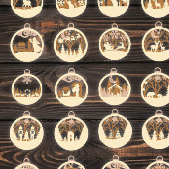 Intra απο ξύλο plywood 3mm-4mm πάχος Χριστουγεννιάτικο Στολίδι 3 στρώσεων Δίασταση 8x8 cm INTRAFABR-118661586 - Image 3