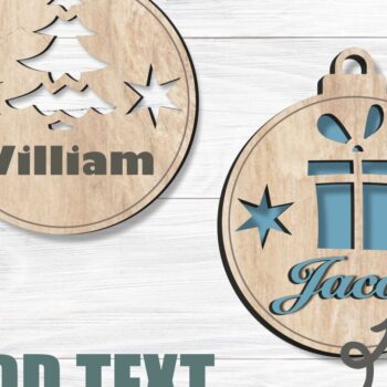 Intra απο ξύλο plywood 3mm-4mm πάχος Χριστουγεννιάτικο Στολίδι , Δίασταση 8x8 cm INTRAFABR-80657057 - Image 2