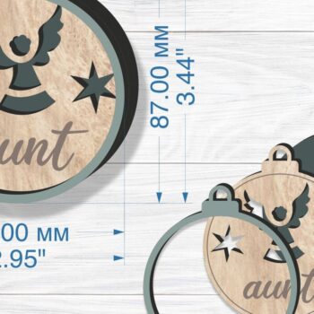 Intra απο ξύλο plywood 3mm-4mm πάχος Χριστουγεννιάτικο Στολίδι , Δίασταση 8x8 cm INTRAFABR-80657057 - Image 3