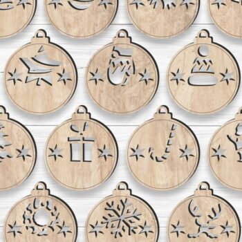 Intra απο ξύλο plywood 3mm-4mm πάχος Χριστουγεννιάτικο Στολίδι , Δίασταση 8x8 cm INTRAFABR-80657057 - Image 4