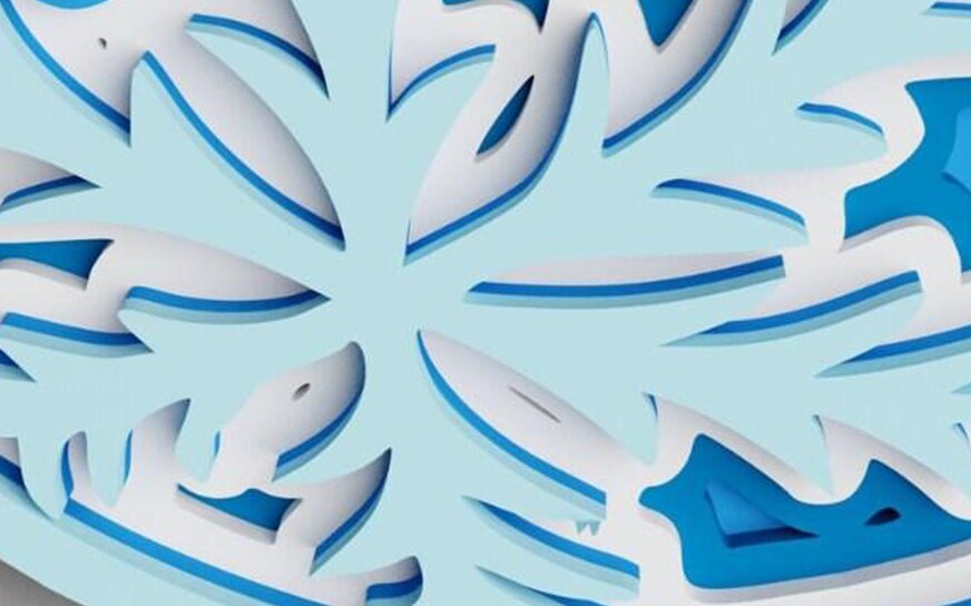 Intra απο ξύλο plywood 3mm-4mm πάχος Χριστουγεννιάτικο Στολίδι 6 στρώσεων Δίασταση 25x25 cm INTRAFABR-77143090