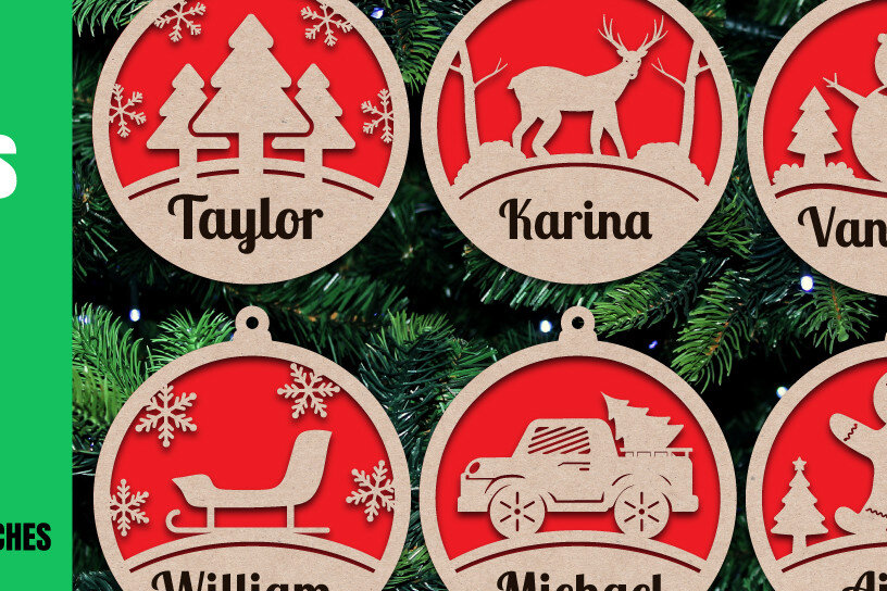 Intra απο ξύλο plywood 3mm-4mm πάχος κοπής με λέιζερ Χριστουγεννιάτικο στολίδι Δίασταση 8x8 cm INTRAFABR-20659799