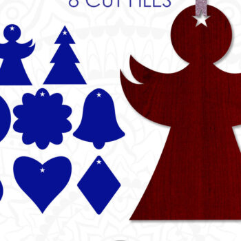 Intra απο ξύλο plywood 3mm-4mm πάχος Χριστουγεννιάτικο Στολίδι , Δίασταση 8x8 cm INTRAFABR-10162161 - Image 1