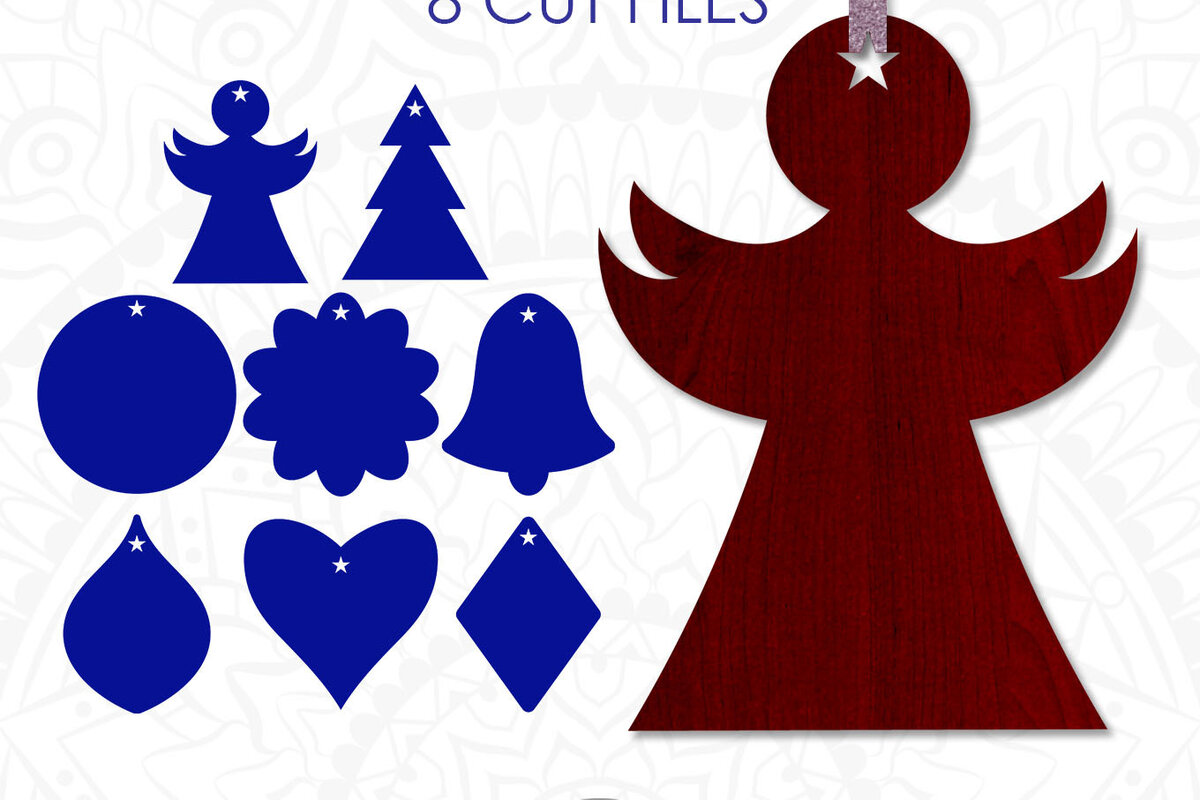 Intra απο ξύλο plywood 3mm-4mm πάχος Χριστουγεννιάτικο Στολίδι , Δίασταση 8x8 cm INTRAFABR-10162161