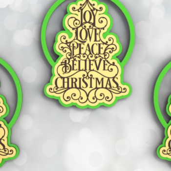 Intra απο ξύλο plywood 3mm-4mm πάχος Χριστουγεννιάτικο Στολίδι | | Λέιζερ | Χαρά Δίασταση 8x8 cm INTRAFABR-85487513 - Image 1