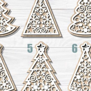 Intra απο ξύλο plywood 3mm-4mm πάχος Χριστουγεννιάτικο Στολίδι , Δέντρο με στρώσεις Δίασταση 8x8 cm INTRAFABR-79025150 - Image 2