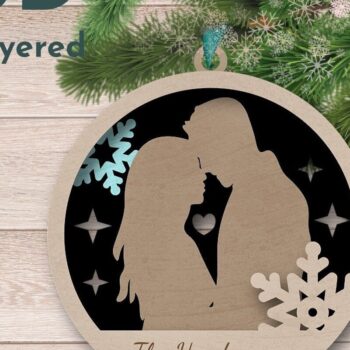 Intra απο ξύλο plywood 3mm-4mm πάχος Χριστουγεννιάτικο Στολίδι , Love Δίασταση 8x8 cm INTRAFABR-37497531 - Image 3