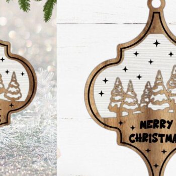 Intra απο ξύλο plywood 3mm-4mm πάχος Χριστουγεννιάτικο Στολίδι , Στολίδι  C Δίασταση 8x8 cm INTRAFABR-112049081 - Image 3