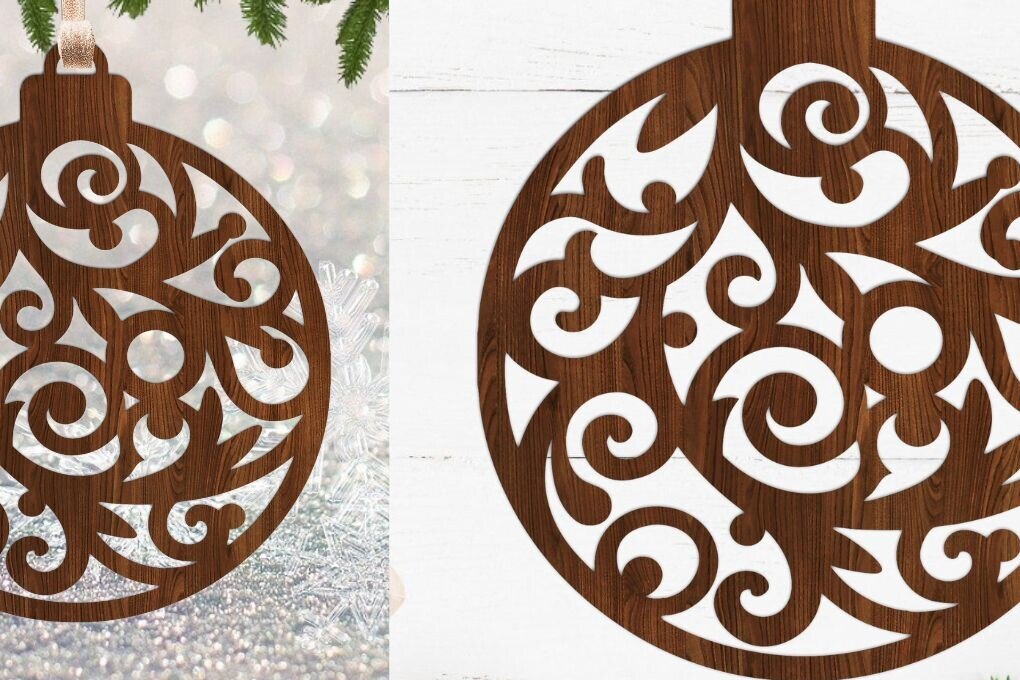 Intra απο ξύλο plywood 3mm-4mm πάχος Χριστουγεννιάτικο Στολίδι , Στολίδι  C Δίασταση 8x8 cm INTRAFABR-109171008