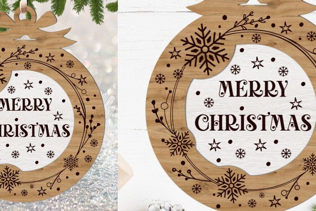 Intra απο ξύλο plywood 3mm-4mm πάχος Χριστουγεννιάτικο Στολίδι , Στολίδι  C Δίασταση 8x8 cm INTRAFABR-109694917