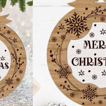 Intra απο ξύλο plywood 3mm-4mm πάχος Χριστουγεννιάτικο Στολίδι , Στολίδι  C Δίασταση 8x8 cm INTRAFABR-109694917 - Image 3