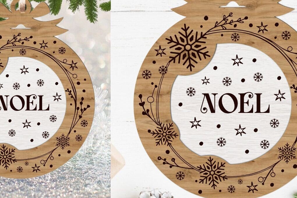 Intra απο ξύλο plywood 3mm-4mm πάχος Χριστουγεννιάτικο Στολίδι , Στολίδι  C Δίασταση 8x8 cm INTRAFABR-111608773