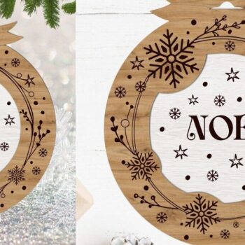 Intra απο ξύλο plywood 3mm-4mm πάχος Χριστουγεννιάτικο Στολίδι , Στολίδι  C Δίασταση 8x8 cm INTRAFABR-111608773 - Image 2